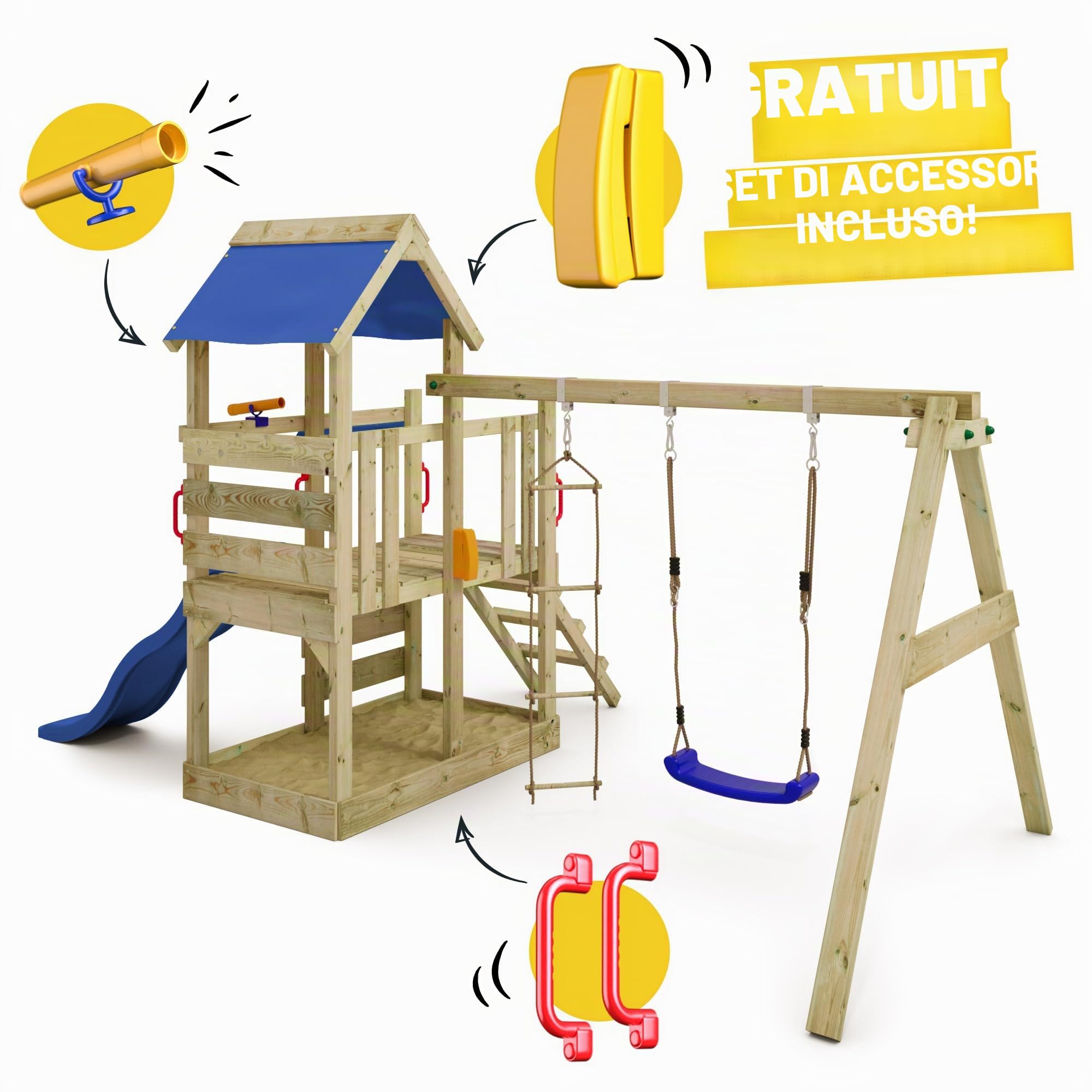 wickey-turboflyer-gioco-da-giardino-in-legno-con-altalena-scivolo-blu-sabbiera-e image 2