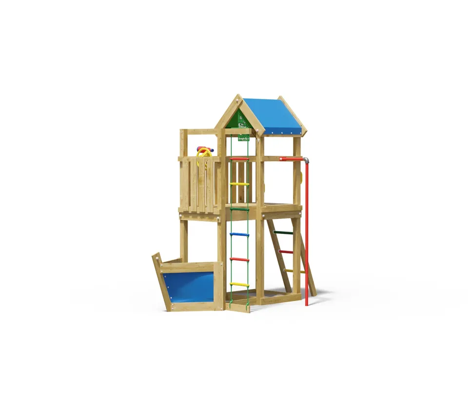jungle-gym-jungle-viking-castello-da-arrampicata-in-legno-con-palo-antincendio image 1