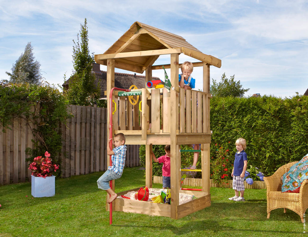 jungle-gym-jungle-house-arrampicatore-in-legno-con-palo-da-pompiere image 1