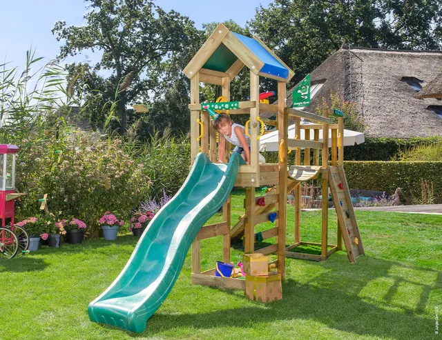jungle-gym-jungle-patio-castello-arrampicata-in-legno-con-scivolo-e-ponte-trabal image 1