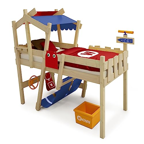 wickey-crazy-hutty-letto-a-soppalco-per-bambini-in-legno-con-tetto-scivolo-a-ond image 8
