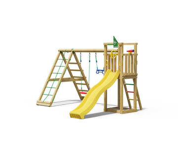 jungle-gym-jungle-tower-struttura-in-legno-per-arrampicata-con-altalene-e-rete-d image 6