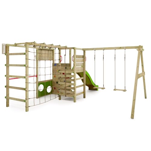 fatmoose-actionarena-air-gioco-da-giardino-in-legno-con-altalena-scivolo-verde-m image 7