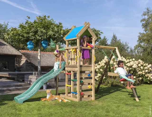 jungle-gym-jungle-nomad-castello-arrampicata-in-legno-con-altalena-parete-di-arr image 1