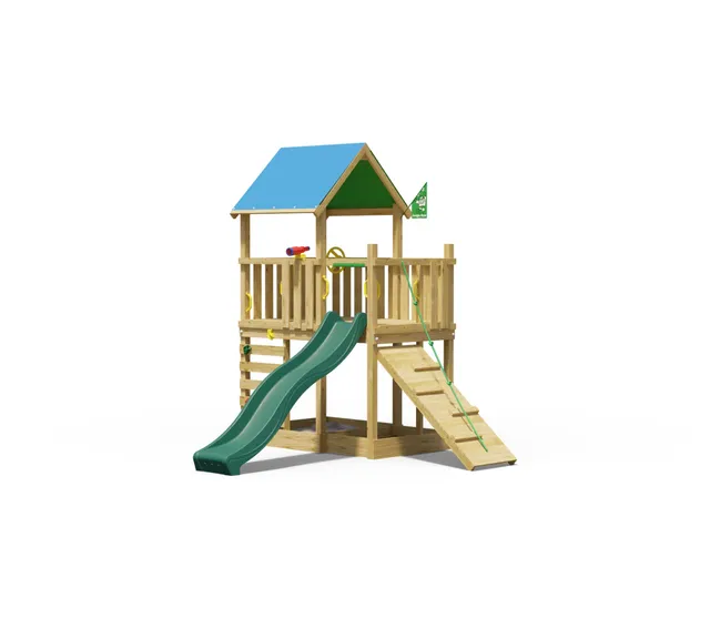 jungle-gym-jungle-wonder-castello-arrampicata-in-legno-con-scivolo-e-rampa-manig image 1