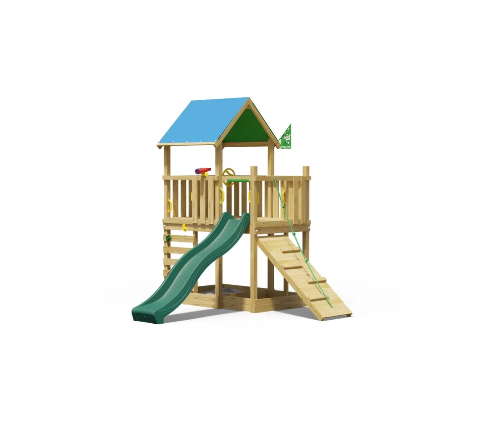 jungle-gym-jungle-wonder-castello-arrampicata-in-legno-con-scivolo-e-rampa-manig image 1