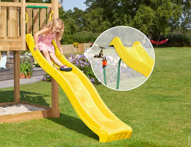 jungle-gym-wavy-star-slide-xl-giallo-scivolo-ondulato-da-220-cm-per-castelli-in- image 1