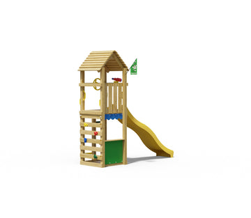 jungle-gym-jungle-nook-castello-arrampicata-in-legno-compatto-con-scivolo-e-banc image 3