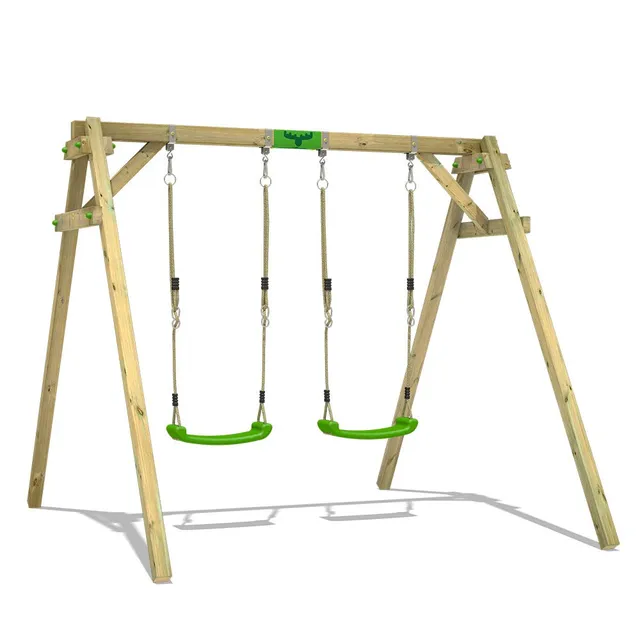 fatmoose-jollyjim-air-xxl-altalena-in-legno-doppia-per-giardino-con-due-seggioli image 1