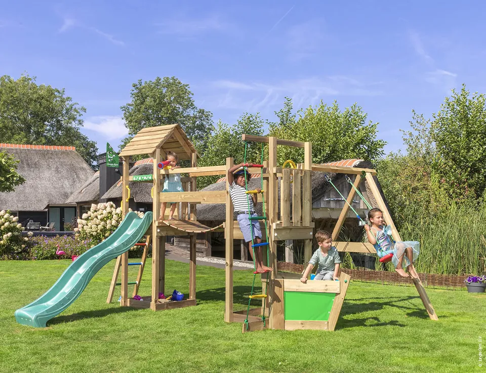 jungle-gym-jungle-voyager-castello-arrampicata-in-legno-con-altalena-parete-di-a image 1