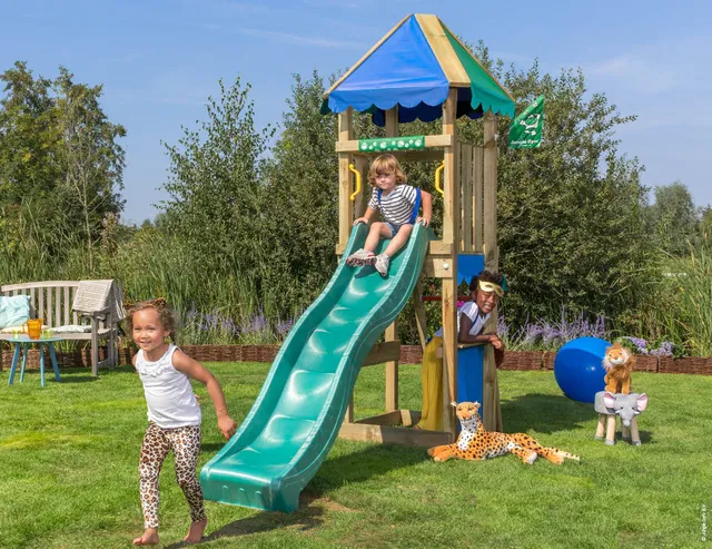 jungle-gym-jungle-cirque-struttura-in-legno-per-arrampicata-con-scivolo-e-bancar image 1