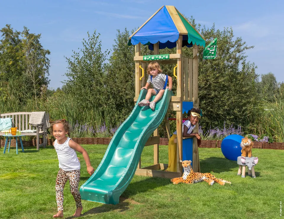jungle-gym-jungle-cirque-struttura-in-legno-per-arrampicata-con-scivolo-e-bancar image 1