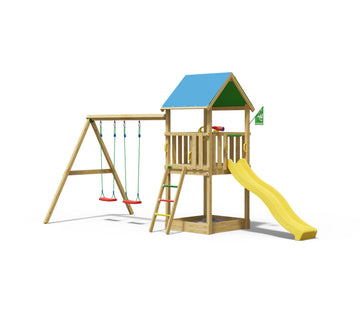 jungle-gym-castle-casa-gioco-in-legno-con-doppia-altalena image 5