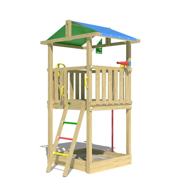 jungle-gym-jungle-hut-castello-arrampicata-in-legno-con-palo-dei-pompieri-sabbie image 5