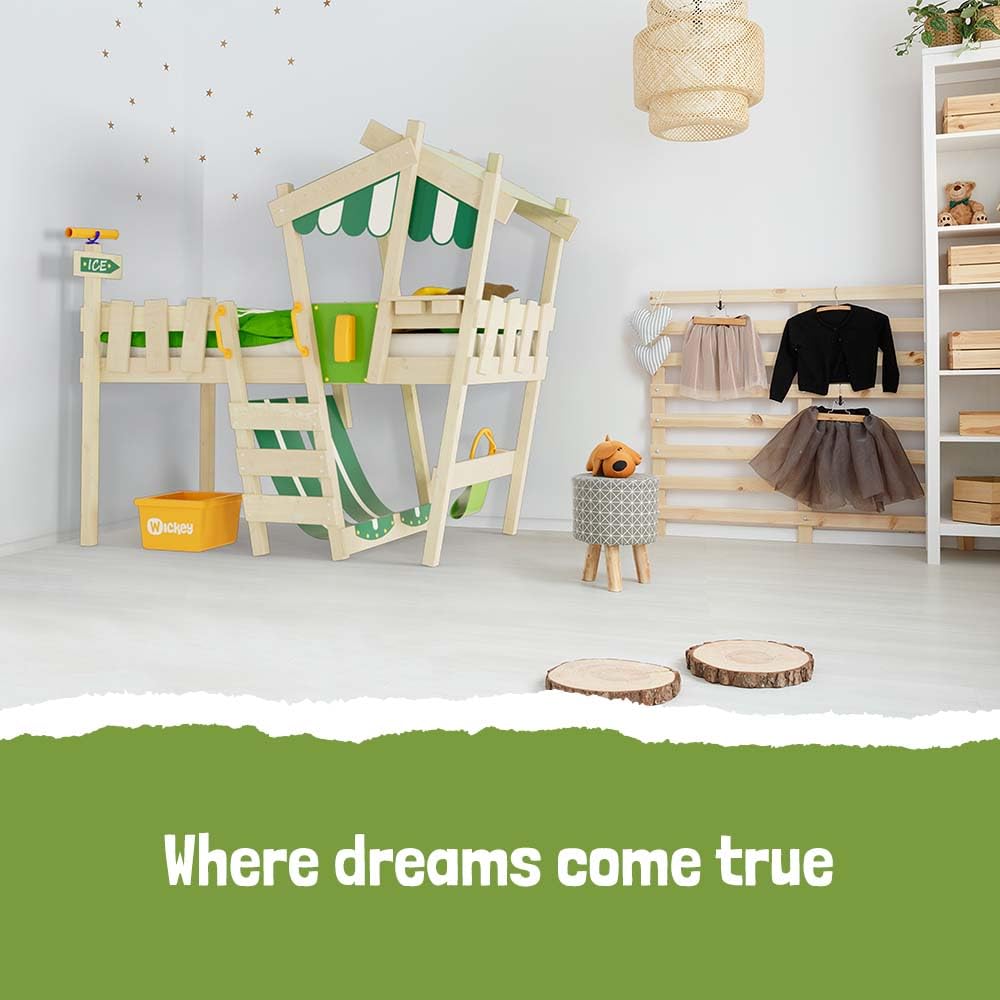 wickey-crazy-hutty-letto-a-soppalco-per-bambini-in-legno-con-tetto-scivolo-a-ond image 3