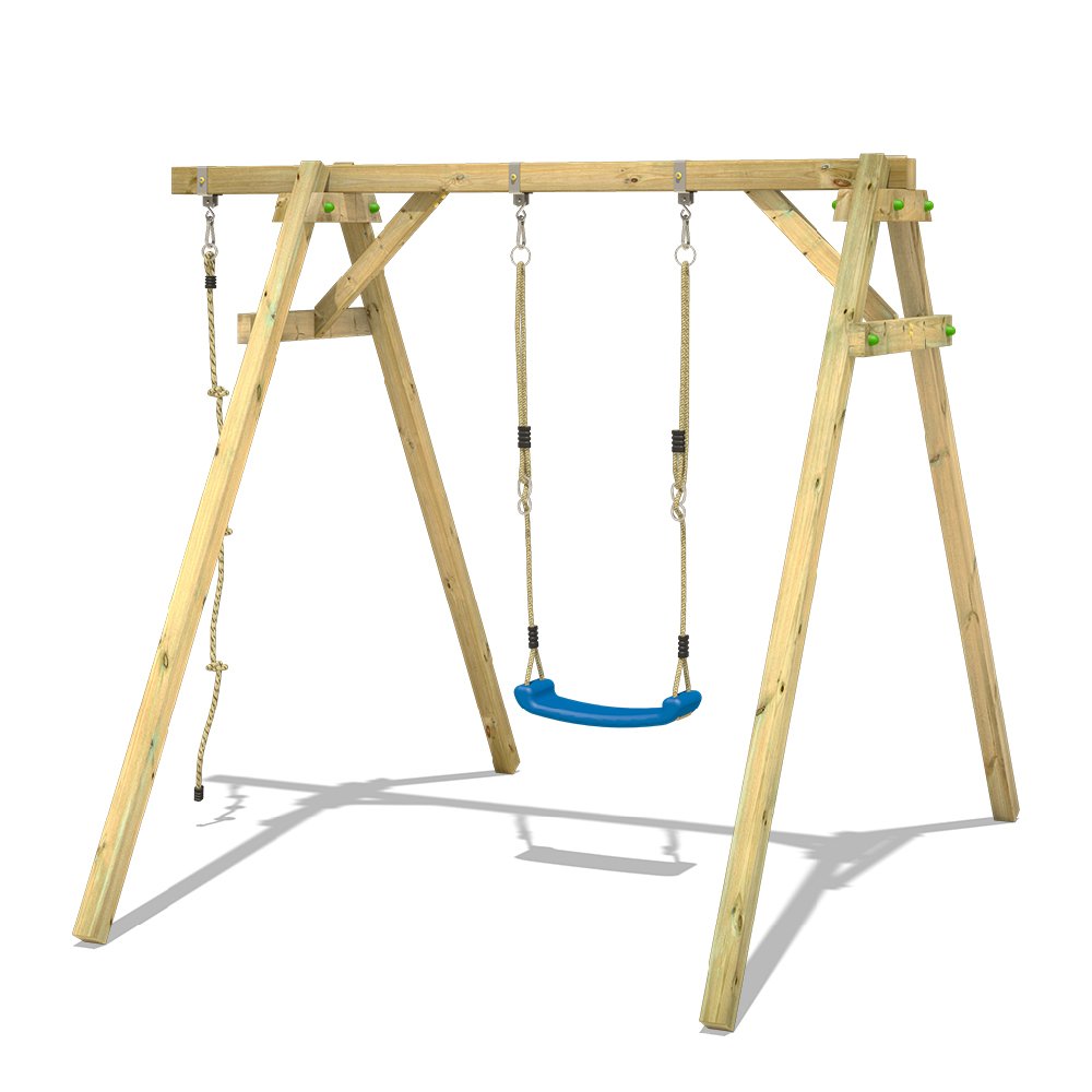 wickey-smart-move-altalena-doppia-in-legno-per-giardino-con-due-seggiolini-blu image 2