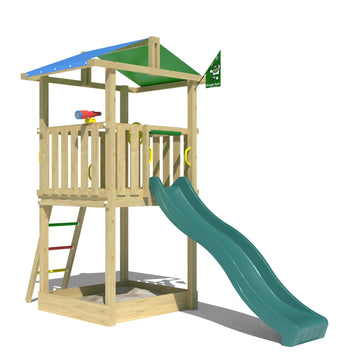 jungle-gym-jungle-hut-castello-arrampicata-in-legno-con-scivolo-per-giardino image 3