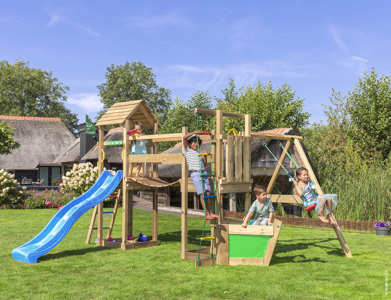 jungle-gym-jungle-voyager-castello-arrampicata-in-legno-con-altalena-parete-di-a image 8