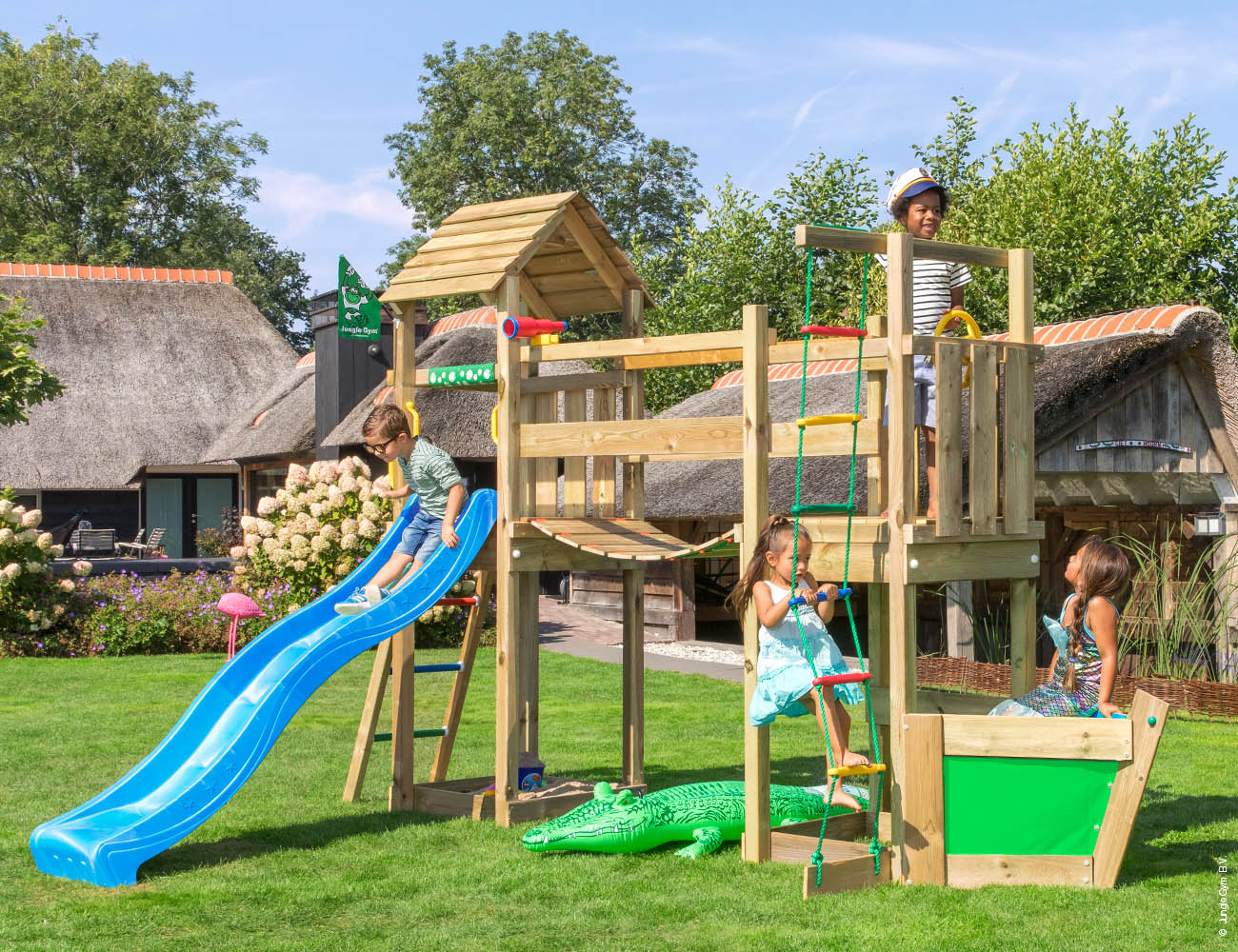 jungle-gym-jungle-voyager-struttura-in-legno-con-scivolo-e-ponte-di-arrampicata image 8