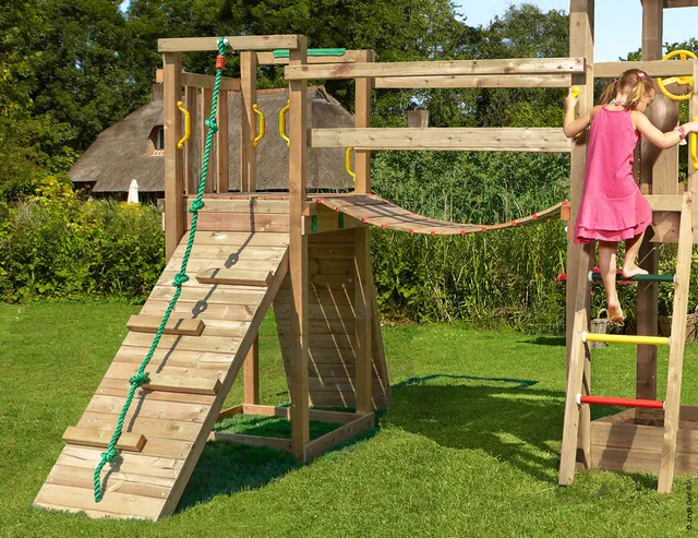 jungle-gym-jungle-module-ponte-clatter-con-rampa-corda-e-parete-da-arrampicata image 1