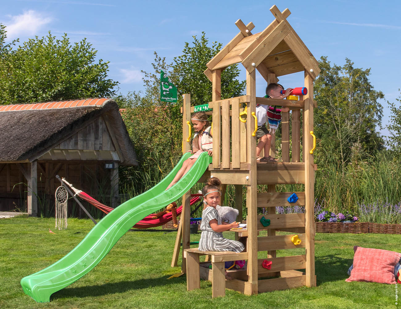 jungle-gym-jungle-teepee-castello-arrampicata-in-legno-con-scivolo-e-tavolo-da-p image 7
