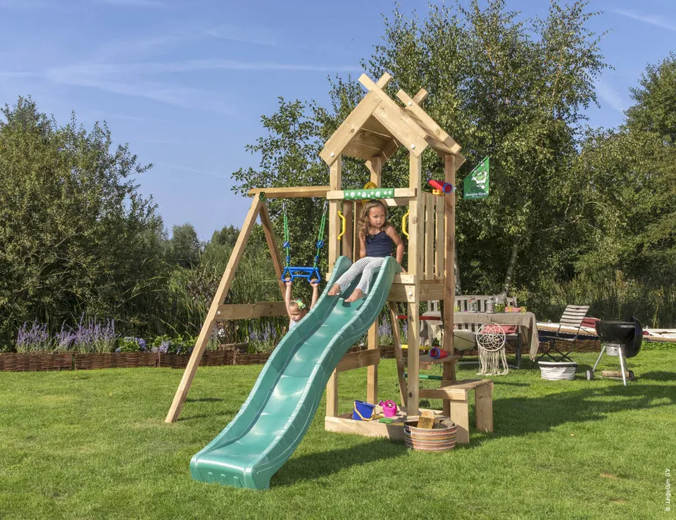 jungle-gym-jungle-totem-castello-arrampicata-in-legno-con-altalena-scivolo-e-tra image 1