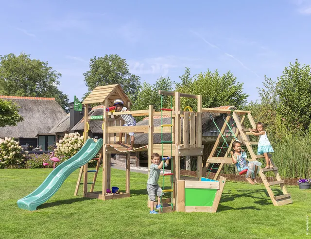 jungle-gym-jungle-voyager-struttura-in-legno-con-altalena-e-rete-da-arrampicata image 1