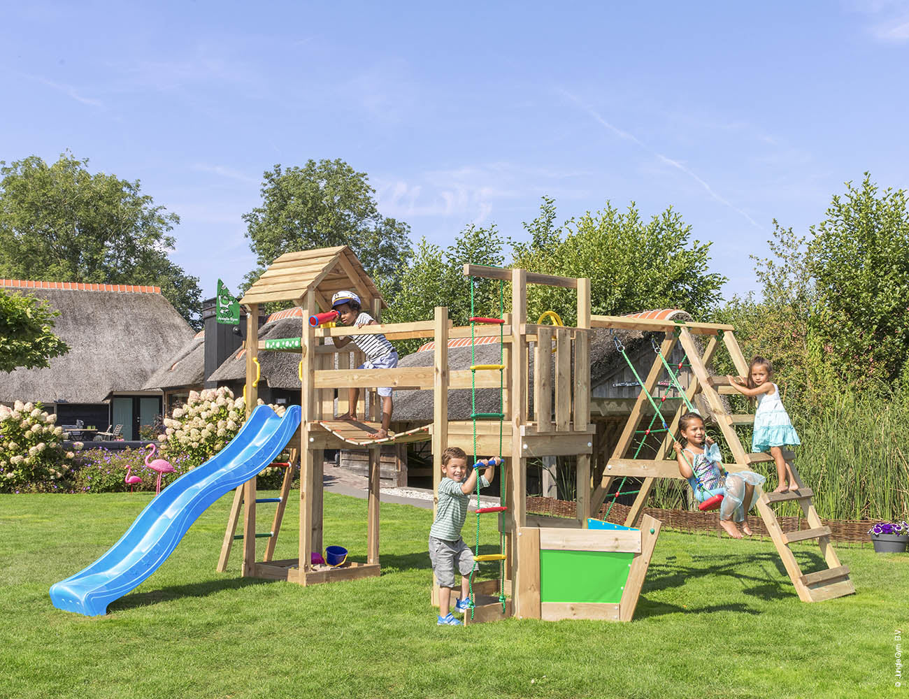 jungle-gym-jungle-voyager-struttura-in-legno-con-altalena-e-rete-da-arrampicata image 8
