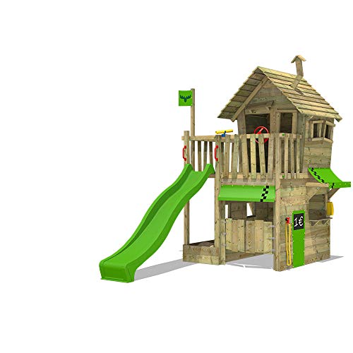 fatmoose-rebelracer-parco-giochi-in-legno-per-giardino-con-scivolo-mela-verde-ca image 8