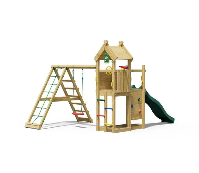 jungle-gym-jungle-quest-struttura-in-legno-con-altalena-e-rete-di-arrampicata-pe image 1