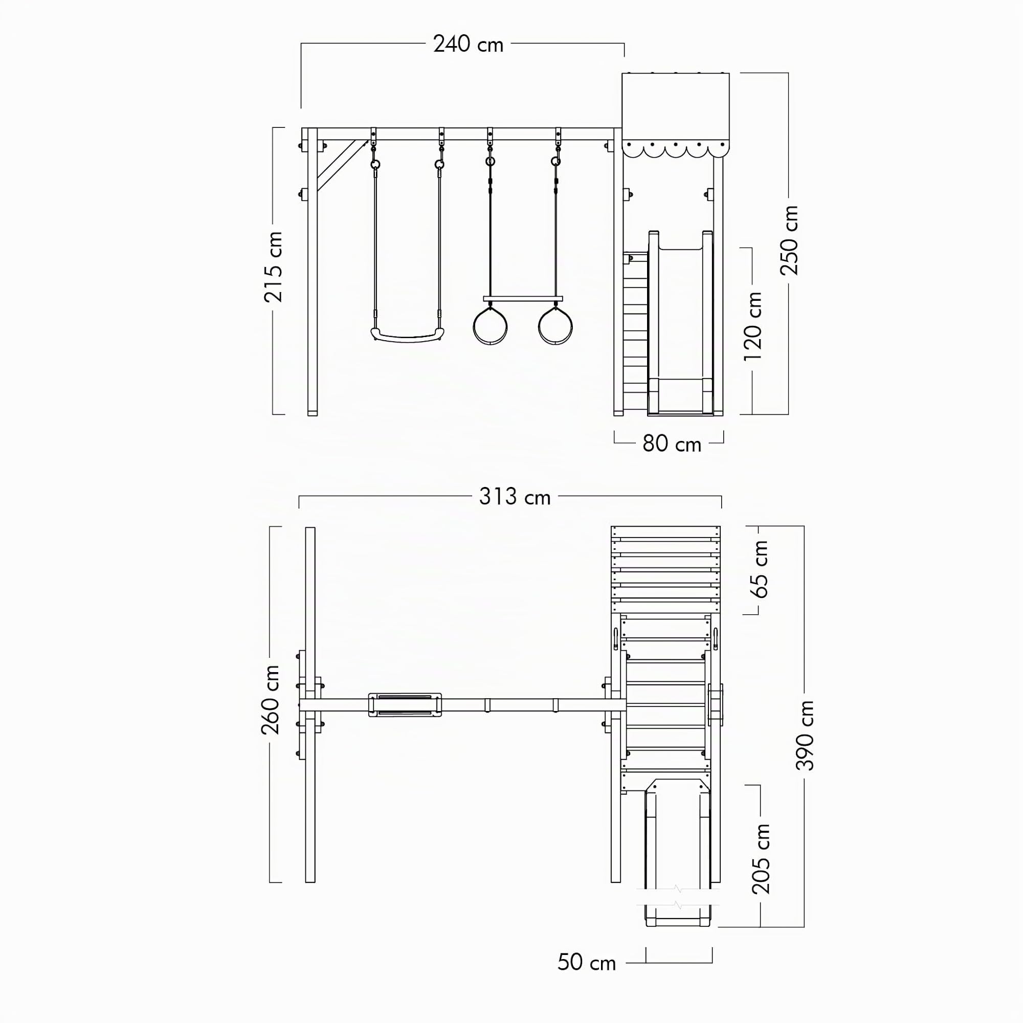 wickey-smart-ace-altalena-doppia-in-legno-per-giardino-con-scivolo-blu-e-scalett image 6