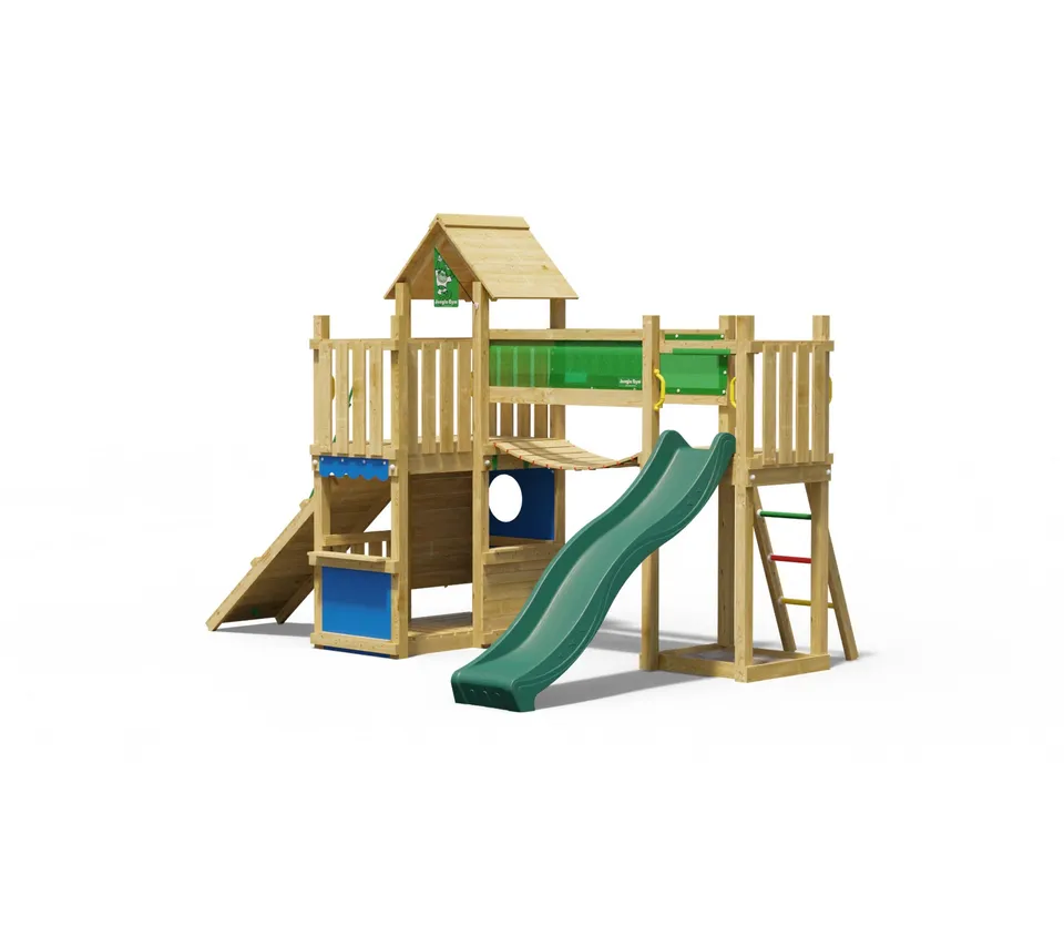 jungle-gym-jungle-ridge-struttura-da-arrampicata-in-legno-con-scivolo-e-ponte-so image 1