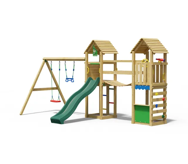 jungle-gym-haven-casa-gioco-in-legno-con-doppia-altalena image 1