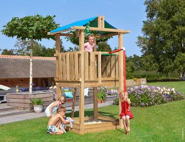 jungle-gym-jungle-hut-castello-arrampicata-in-legno-con-palo-dei-pompieri-sabbie image 2