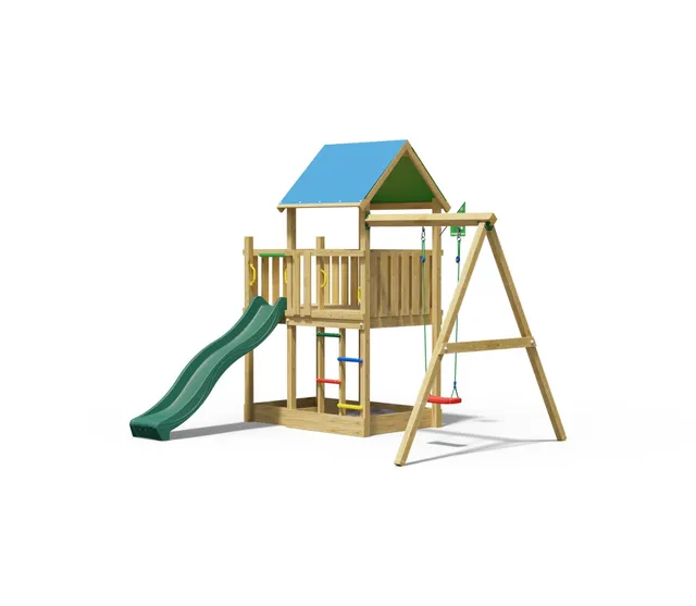 jungle-gym-jungle-dazzle-castello-arrampicata-in-legno-con-scivolo-altalena-sabb image 1