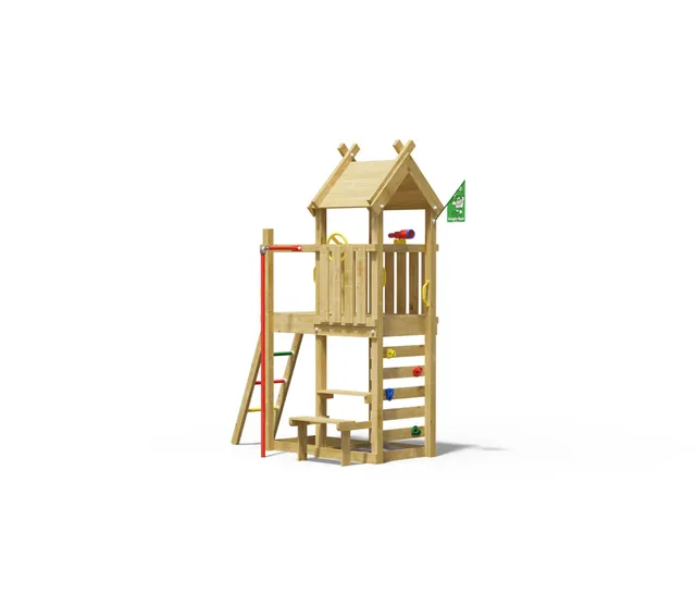 jungle-gym-jungle-teepee-arrampicatore-in-legno-con-palo-da-pompiere image 1