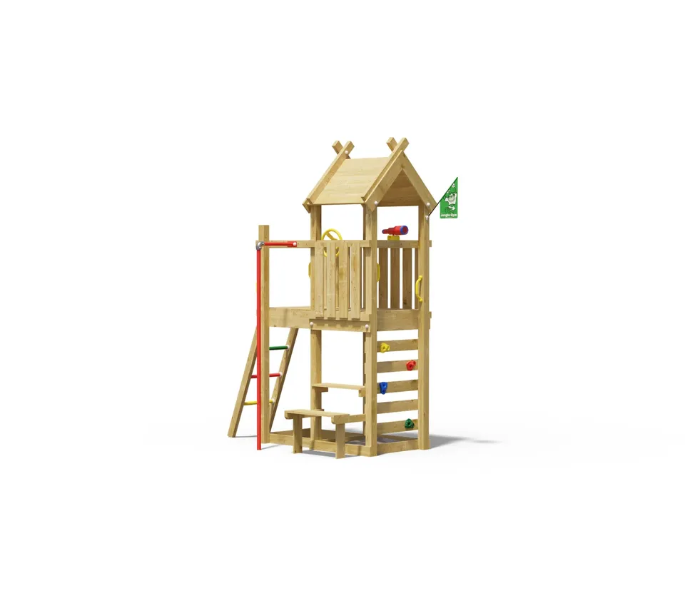 jungle-gym-jungle-teepee-arrampicatore-in-legno-con-palo-da-pompiere image 1