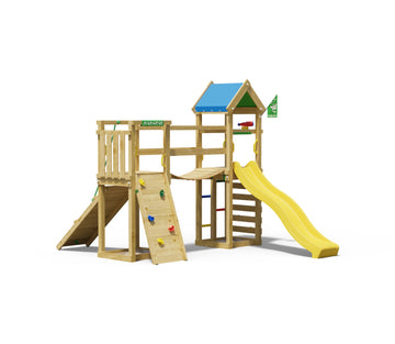 jungle-gym-jungle-patio-castello-arrampicata-in-legno-con-scivolo-e-ponte-trabal image 6
