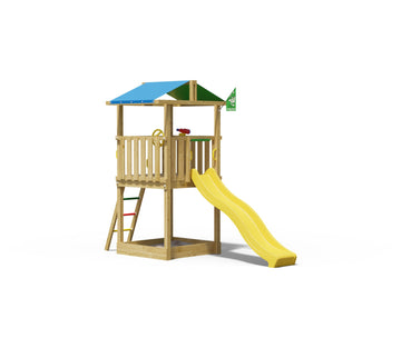 jungle-gym-jungle-hut-castello-arrampicata-in-legno-con-scivolo-per-giardino image 2