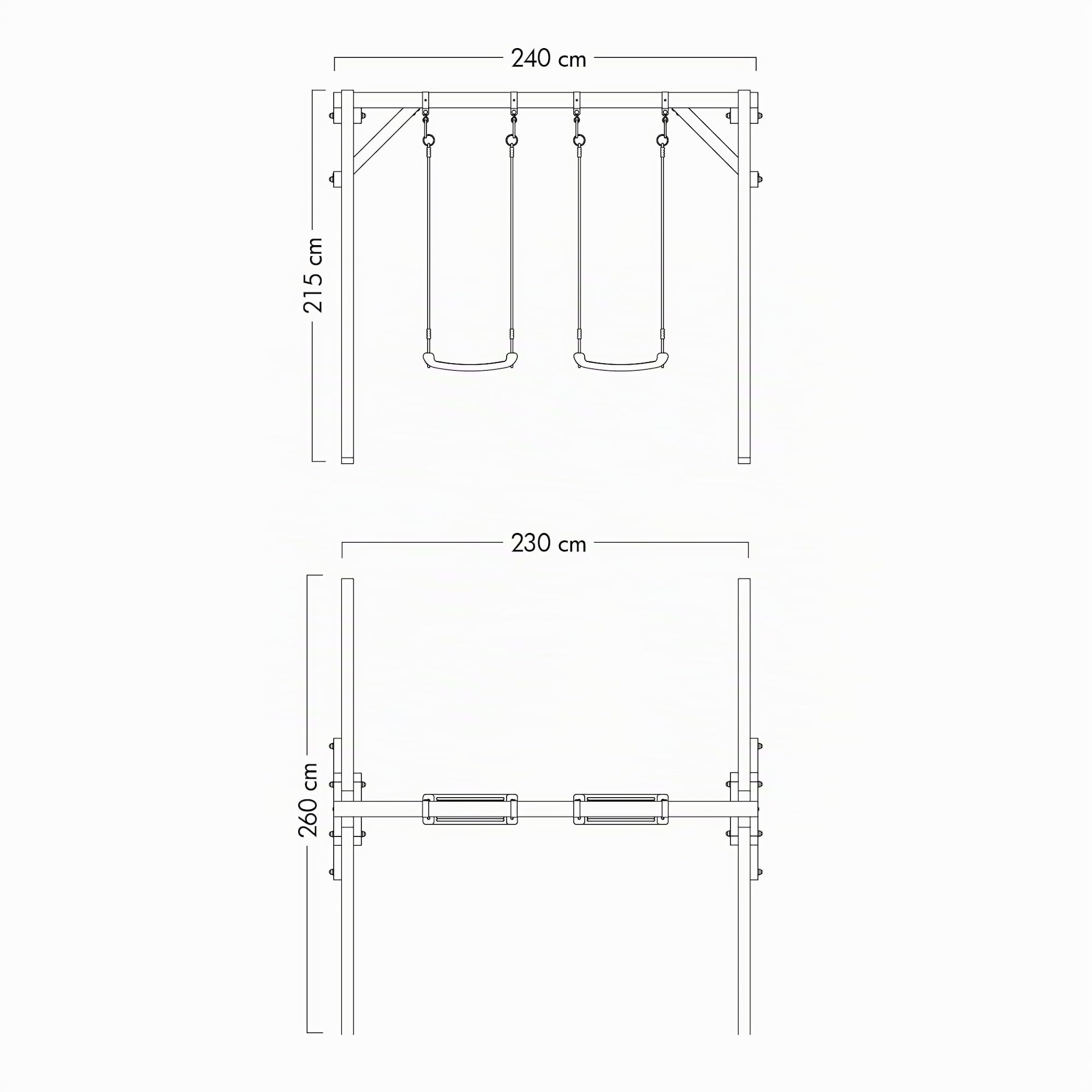 wickey-smart-move-altalena-doppia-in-legno-per-giardino-con-due-seggiolini-blu image 7