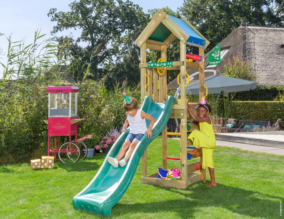 jungle-gym-jungle-patio-castello-arrampicata-in-legno-con-scivolo-scala-e-playde image 1