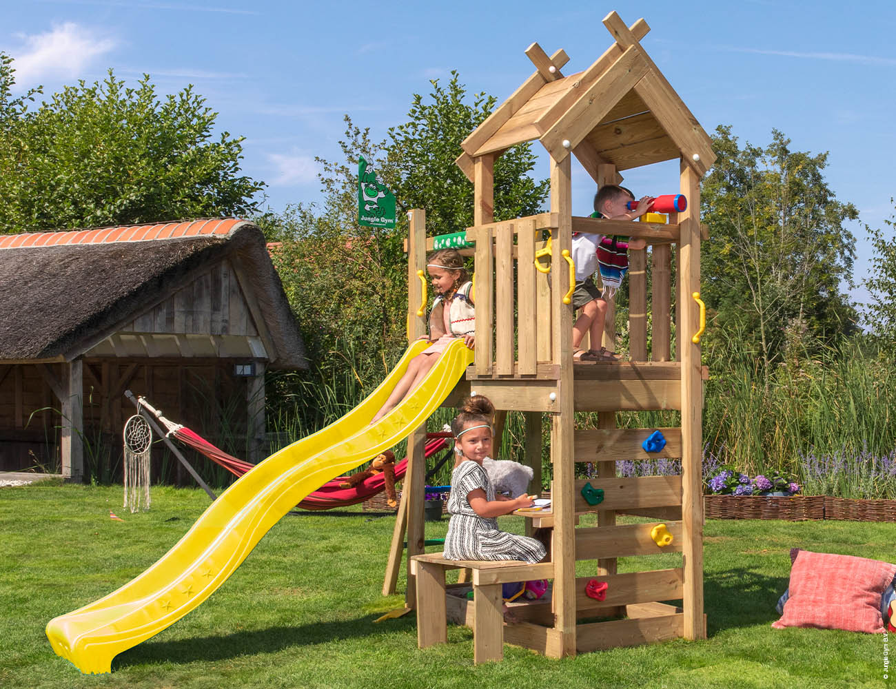 jungle-gym-jungle-teepee-castello-arrampicata-in-legno-con-scivolo-e-tavolo-da-p image 5