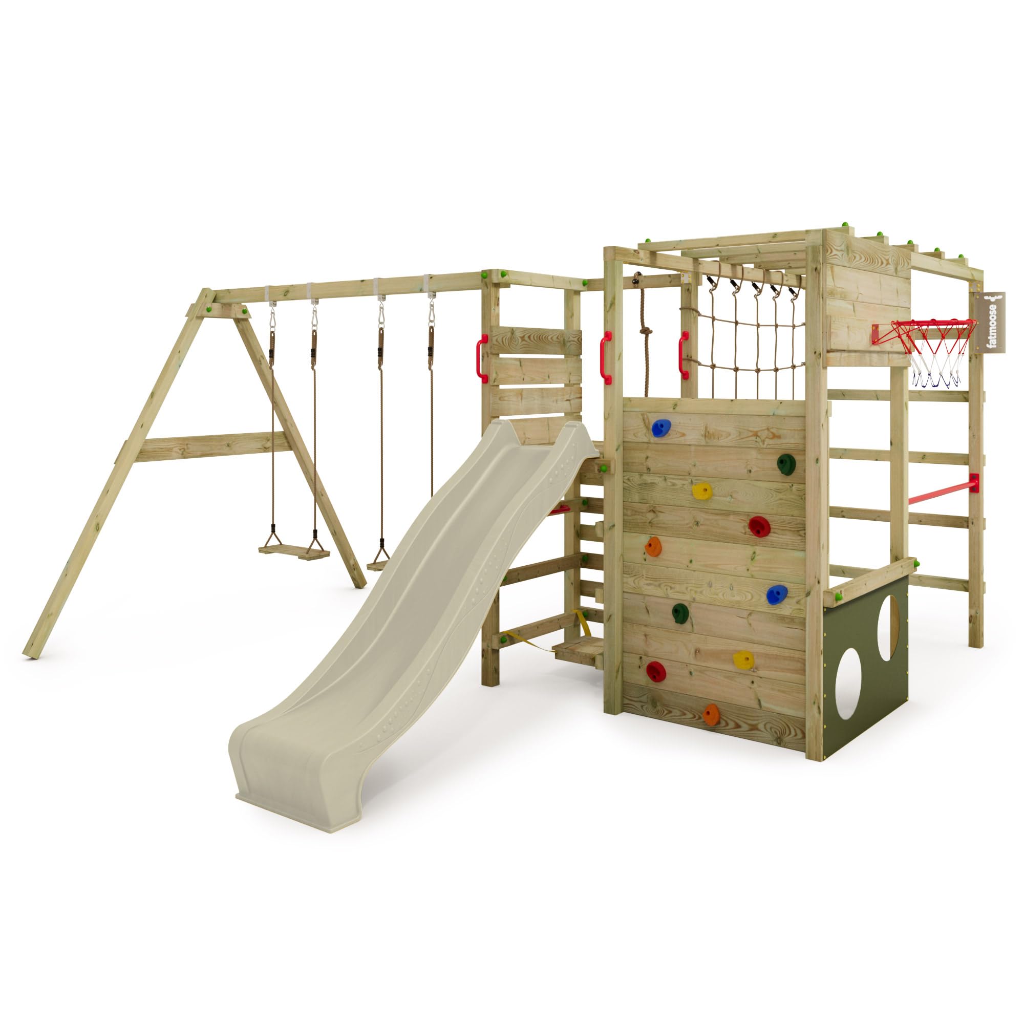 fatmoose-actionarena-air-gioco-da-giardino-verde-salvia-con-parete-arrampicata-s image 1