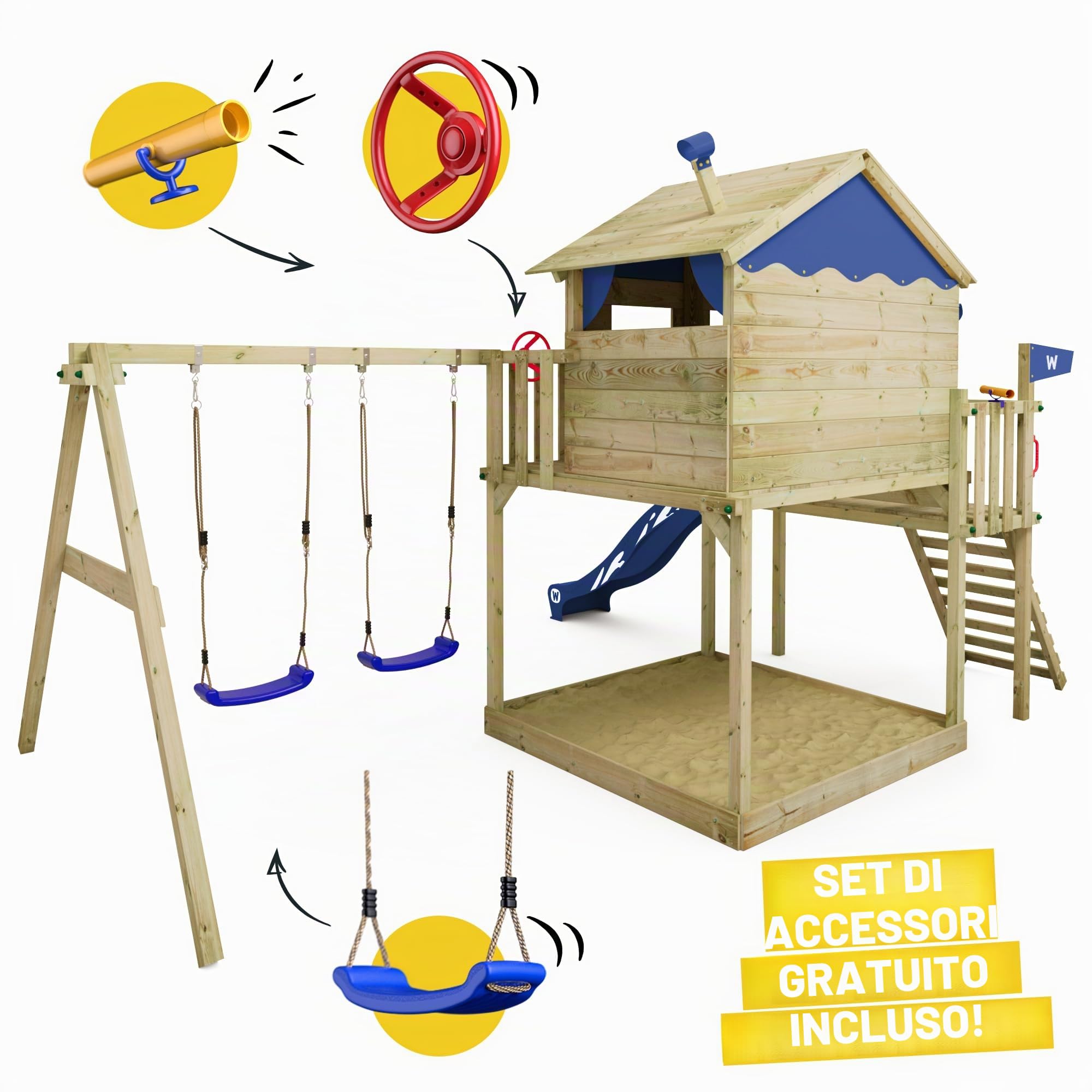 wickey-smart-coast-gioco-da-giardino-in-legno-con-casetta-altalena-scivolo-blu-s image 2